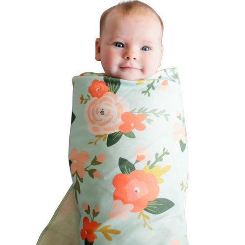 100% Organic Cotton Baby Swaddle Wrap With Headband - Multiple Designs