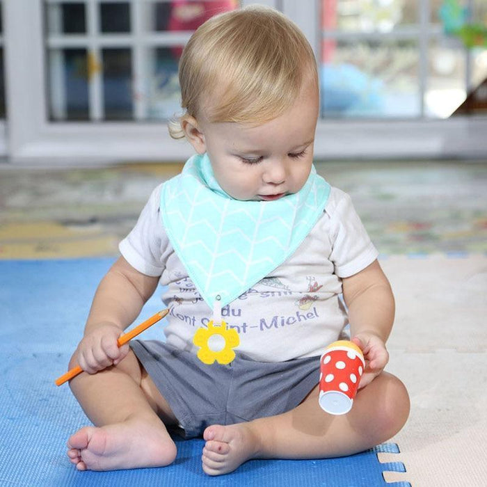 100% Organic Cotton Unisex Baby Bandana Drool Bibs with Teething Toy – 25 Designs