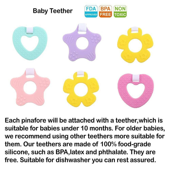 100% Organic Cotton Unisex Baby Bandana Drool Bibs with Teething Toy – 25 Designs