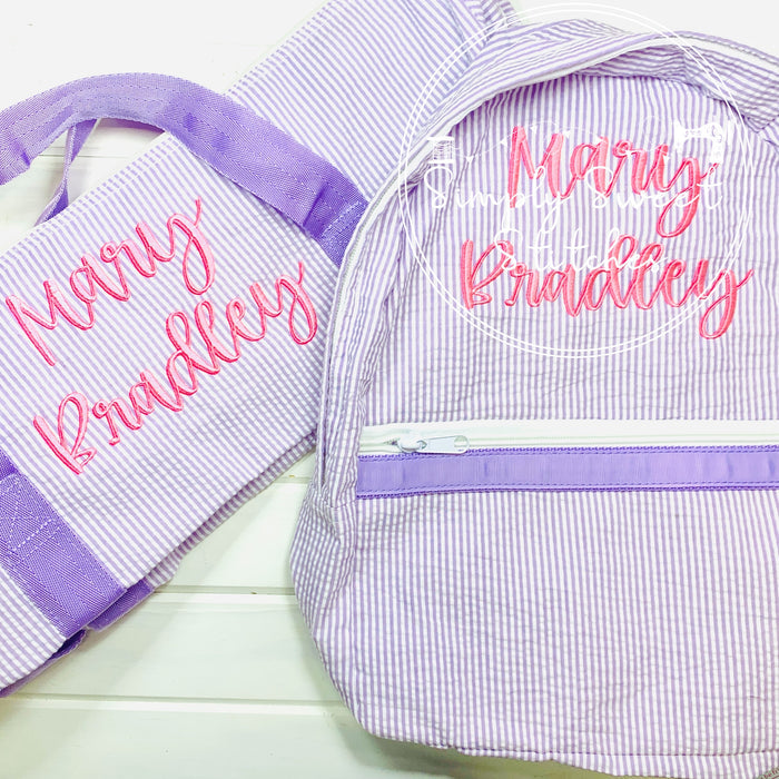 1833 - GIRL STITCHED NAME - EMBROIDERY BACKPACK