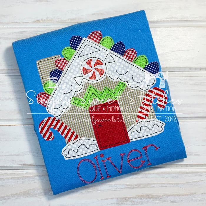 1875 - CHRISTMAS GINGERBREAD - APPLIQUE CHILD SHIRT