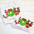 1903 - CHRISTMAS GIRL REINDEER JOY - APPLIQUE CHILD SHIRT