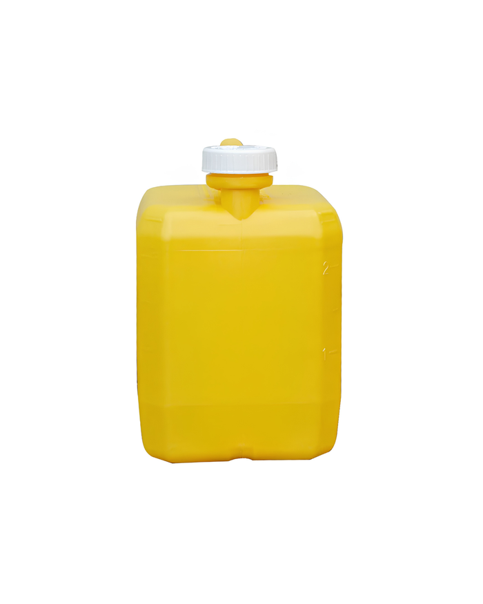 2 1/2 gal Yellow Jerry Jug with 63mm White CRC Cap