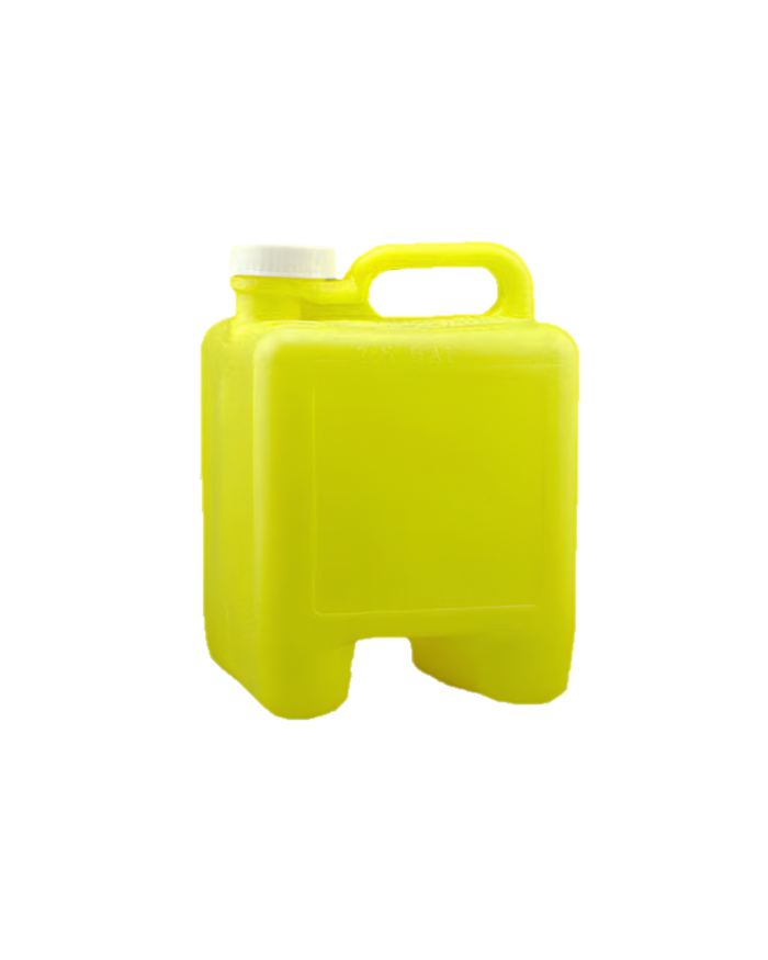 2 1/2 gal Yellow Jerry Jug with 63mm White CRC Cap