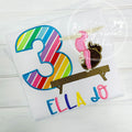 2215 - GYMNASTICS BIRTHDAY NUMBER - APPLIQUE CHILD SHIRT