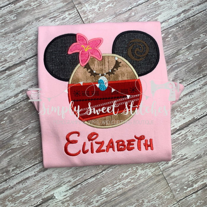 2217 - MOANA MOUSE EARS - APPLIQUE CHILD SHIRT
