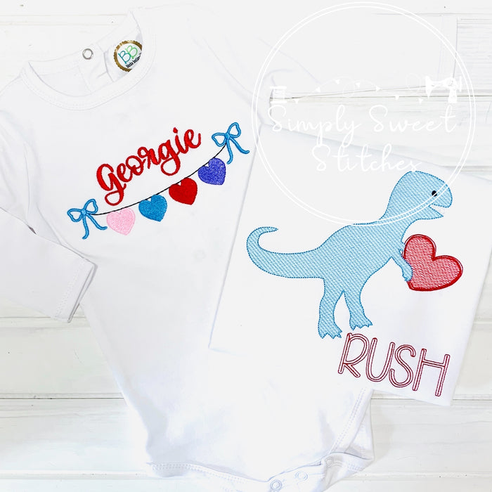 2237 - HEART BANNER - SKETCH CHILD SHIRT