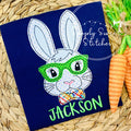 2249 - BUNNY BOY WITH GLASSES - APPLIQUE CHILD SHIRT
