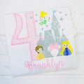 2259 - MAGICAL CASTLE PRINCESS BIRTHDAY NUMBER - APPLIQUE CHILD SHIRT