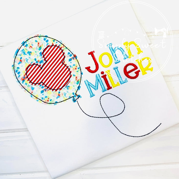2279 - MOUSE BALLOON - APPLIQUE CHILD SHIRT