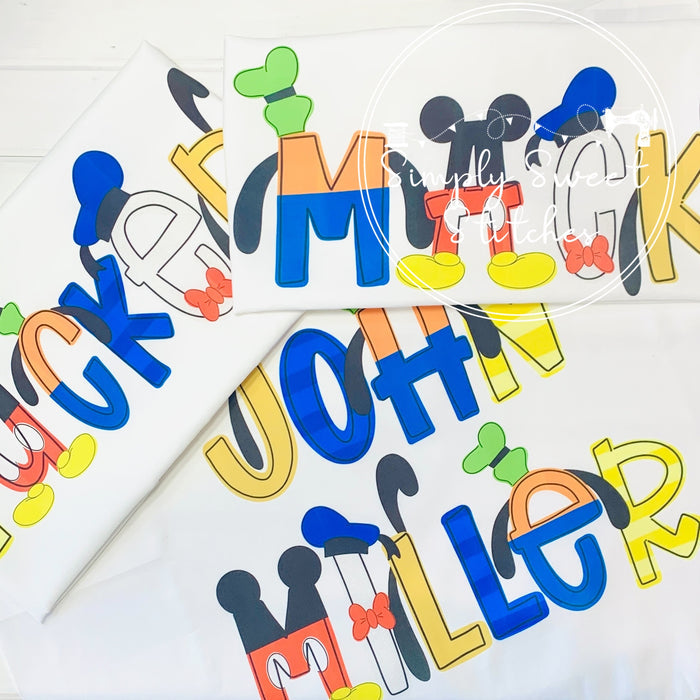 2286 - MOUSE AND FRIENDS HEAT PRESS - PILLOWCASE