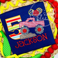 2309 - MONSTER TRUCK BIRTHDAY NUMBER - APPLIQUE CHILD SHIRT