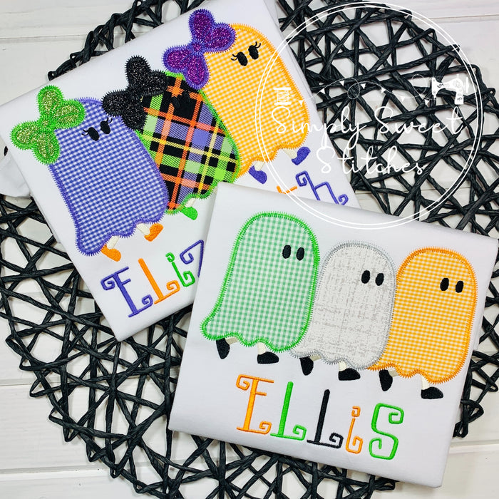 2340 - WALKING GHOST TRIO - APPLIQUE CHILD SHIRT