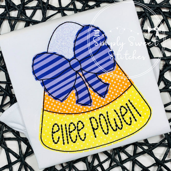 2369 - BIG BOW CANDY CORN - APPLIQUE CHILD SHIRT