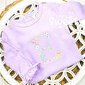 2413 - FLORAL INITIAL - EMBROIDERY BABY GOWN