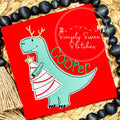 2434 - CHRISTMAS DINOSAUR WITH TREE - APPLIQUE CHILD SHIRT