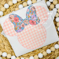 2494 - MOUSE HEAD WITH FLORAL BOW - APPLIQUE CHILD SHIRT