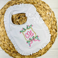 2511 - FLORAL CREST WITH MONOGRAM - BIB