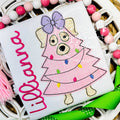 2597 - CHRISTMAS GIRL PUP - APPLIQUE CHILD SHIRT