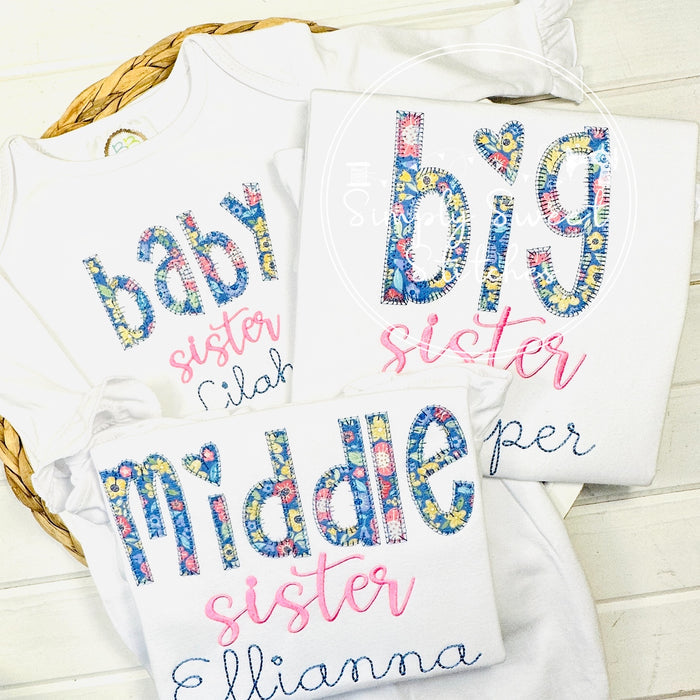 2612 - BIG SISTER SCRIPT - APPLIQUE CHILD SHIRT