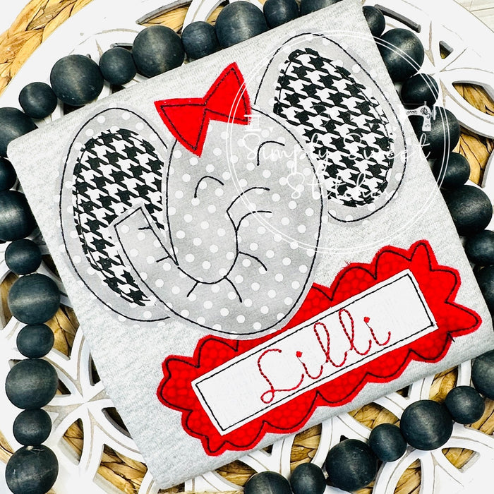 2616 - GIRL ELEPHANT - APPLIQUE CHILD SHIRT