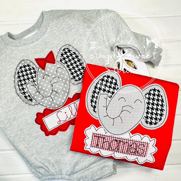 2616 - GIRL ELEPHANT - APPLIQUE CHILD SHIRT