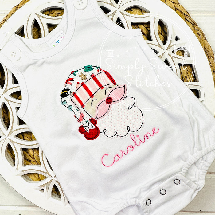 2675 - MINNIE MOUSE SANTA HAT - APPLIQUE CHILD SHIRT