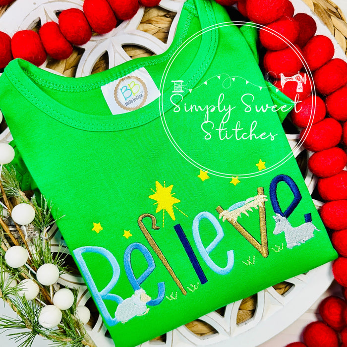 2677 - BELIEVE - SKETKCH CHILD SHIRT