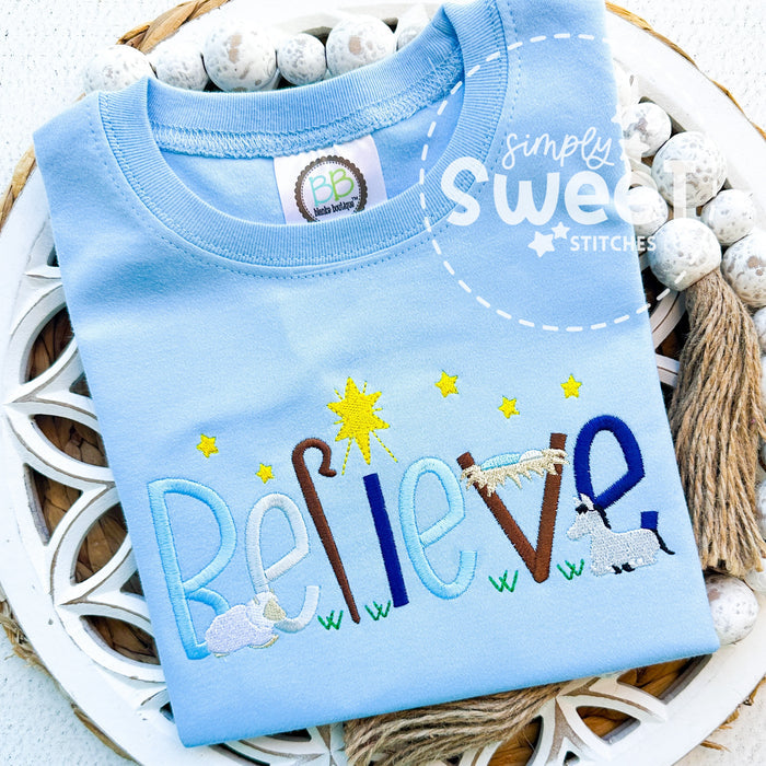 2677 - BELIEVE - SKETKCH CHILD SHIRT