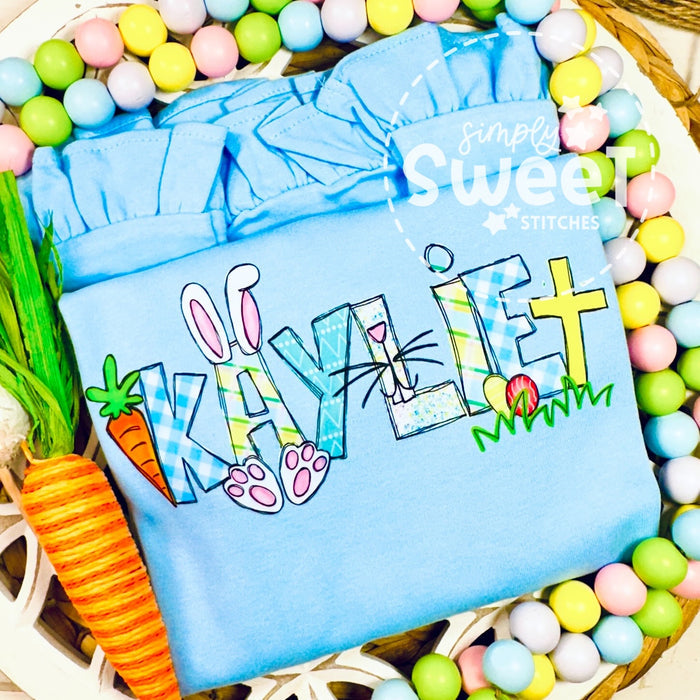 2697 - EASTER NAME ALPHA  - HEAT PRESS CHILD SHIRT