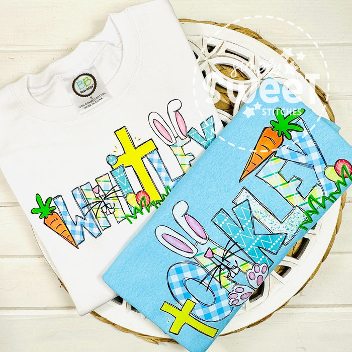 2697 - EASTER NAME ALPHA  - HEAT PRESS CHILD SHIRT