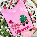 2705 - DINOSAUR WITH CLOVER GIRL | HEAT PRESS CHILD SHIRT
