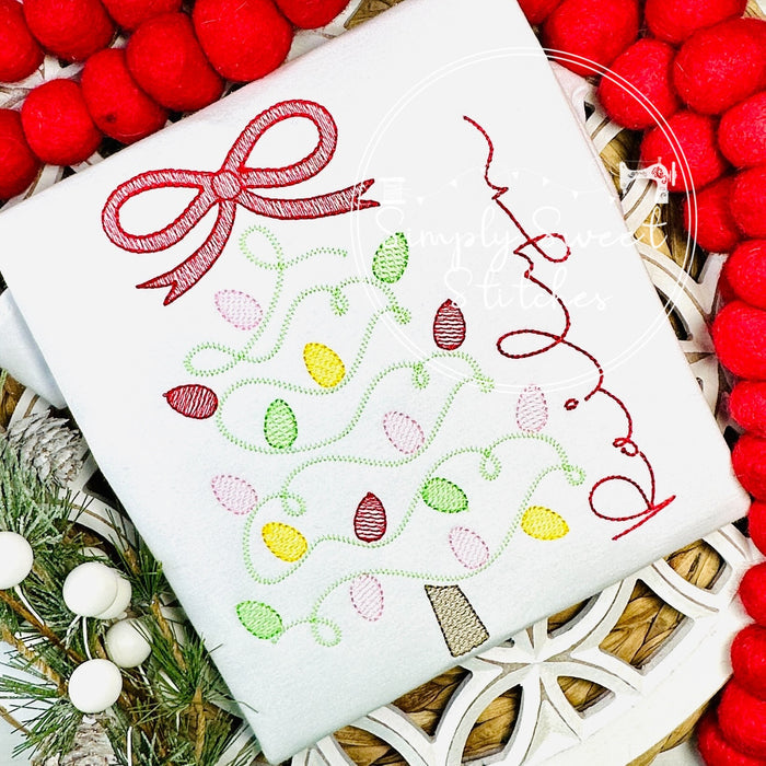 2706 - CHRISTMAS TREE WITH BOW | SKETCH CHILD SHIRT
