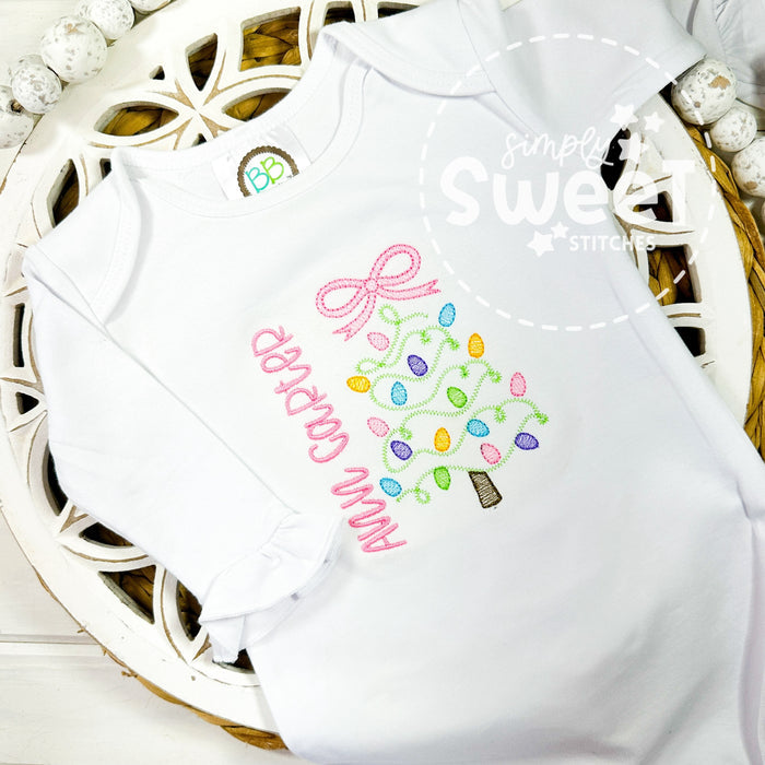 2706 - CHRISTMAS TREE WITH BOW | SKETCH CHILD SHIRT