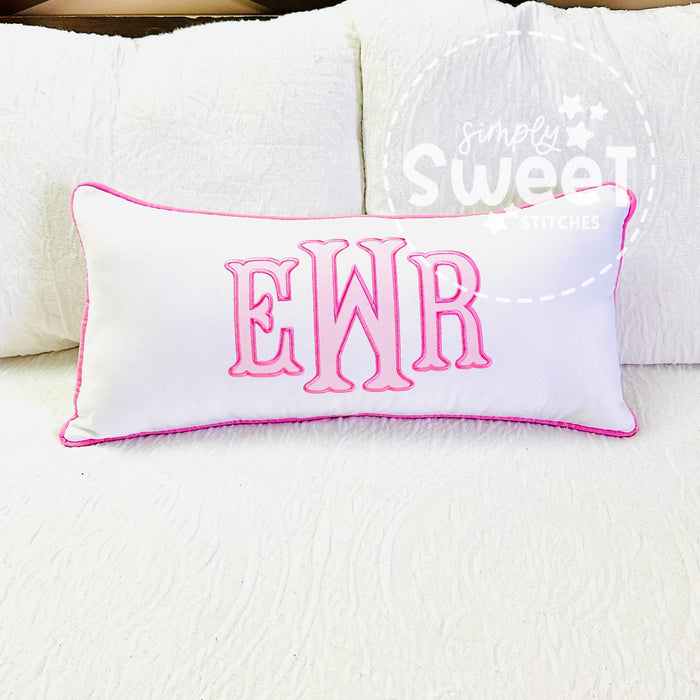 2715 - APPLIQUE NAME / MONOGRAM THROW PILLOW COVER