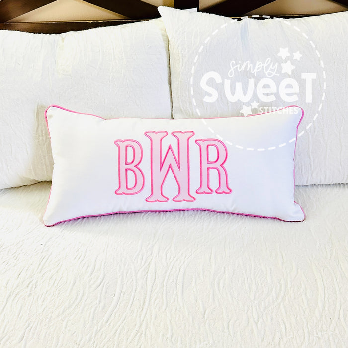 2715 - APPLIQUE NAME / MONOGRAM THROW PILLOW COVER