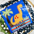 2723 - DINOSAUR WITH NAME BOX - APPLIQUE CHILD SHIRT