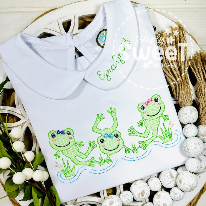 2747 - GIRLY FROG TRIO | SKETCH CHILD SHIRT