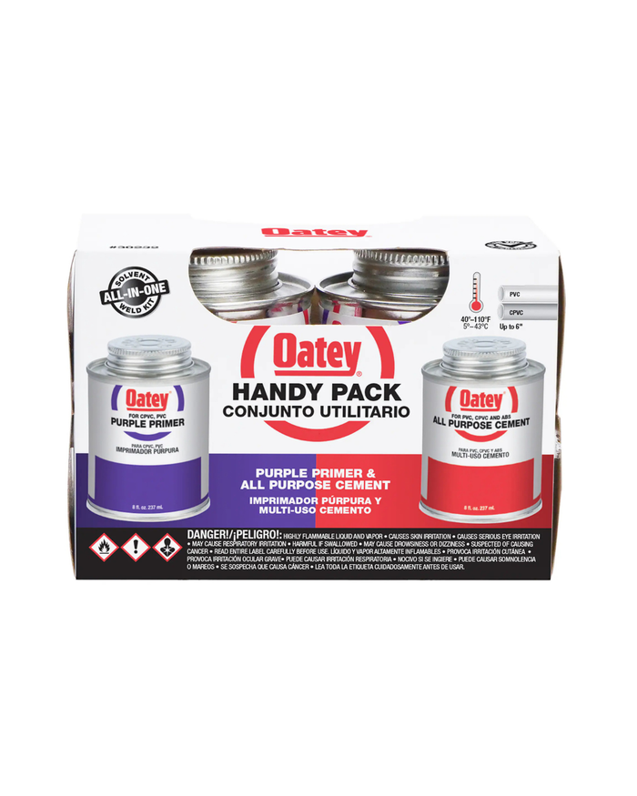 8 oz. Purple CPVC & PVC Primer with Medium Milky All-Purpose ABS, CPVC & PVC Cement Combo Pack