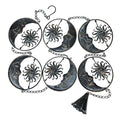 80-Inch Metal Rain Chain with Celestial Crescent Moon & Sun