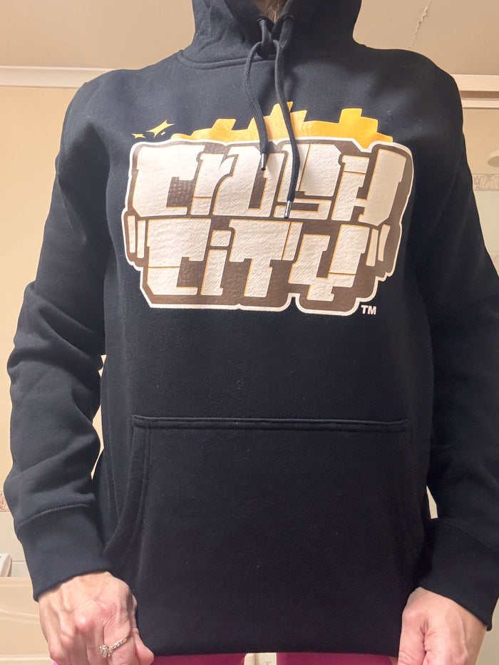 Crush Stacked Stencil Hood - Original Logo - Black