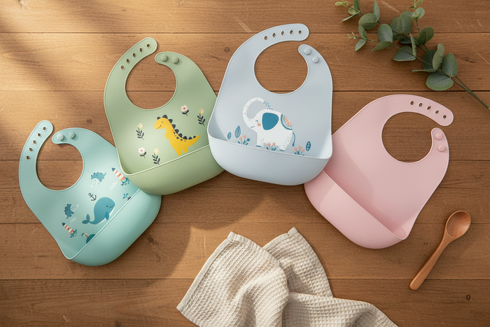 Adjustable Silicone Baby Bib – Countertop Cover