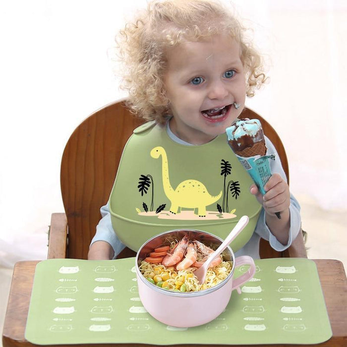 Adjustable Silicone Baby Bib – Multiple Designs
