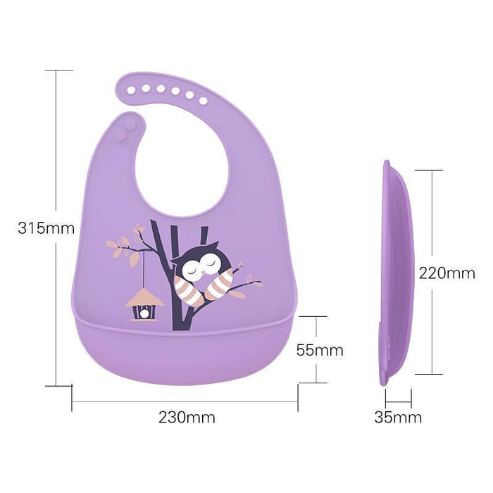 Adjustable Silicone Baby Bib – Multiple Designs