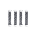 Four cylindrical filters with honeycomb pattern on a white background