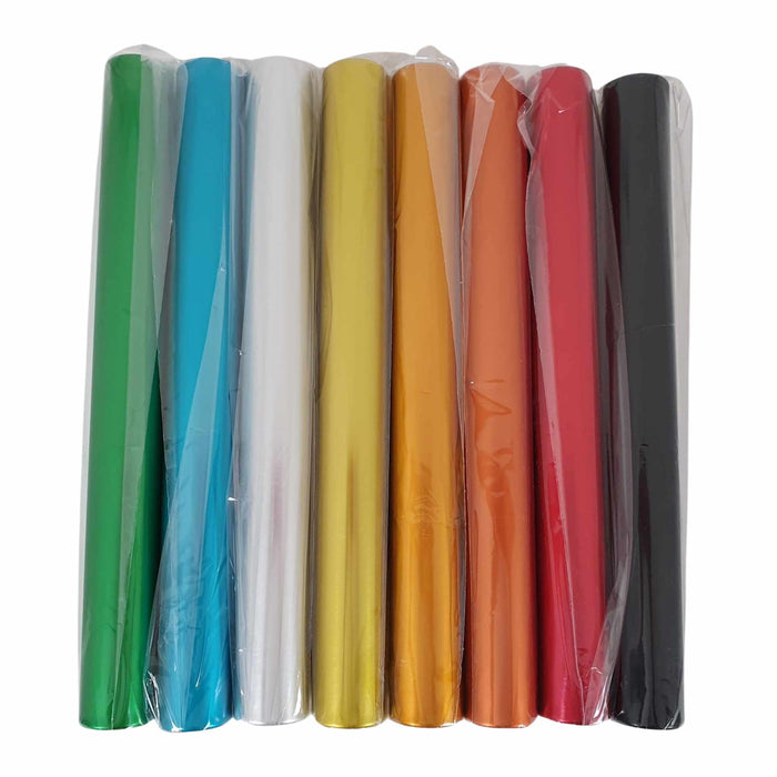 Set of 8 junior aluminium relay batons in green, blue, silver, gold, bronze, copper, red and black colours