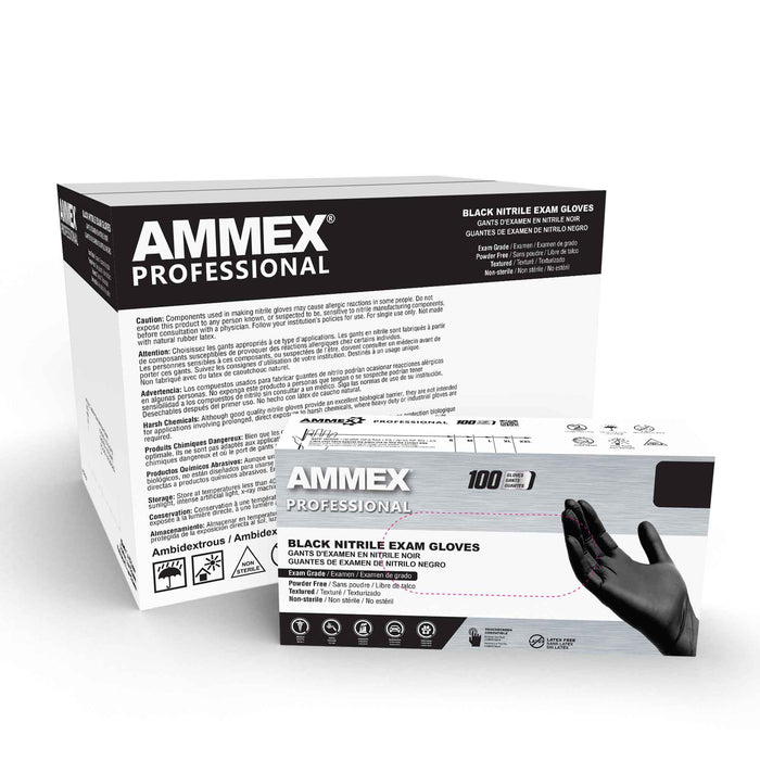 AMMEX® Exam Grade Black Nitrile Gloves - NYDIRECT
