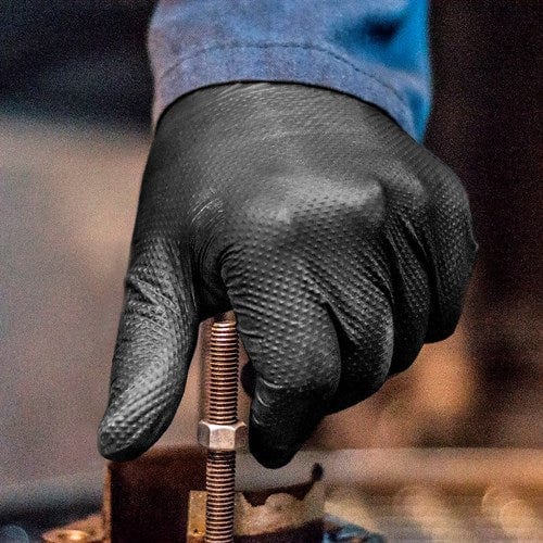 AMMEX® Gloveworks® HD Black Nitrile Powder Free Industrial Gloves - NYDIRECT