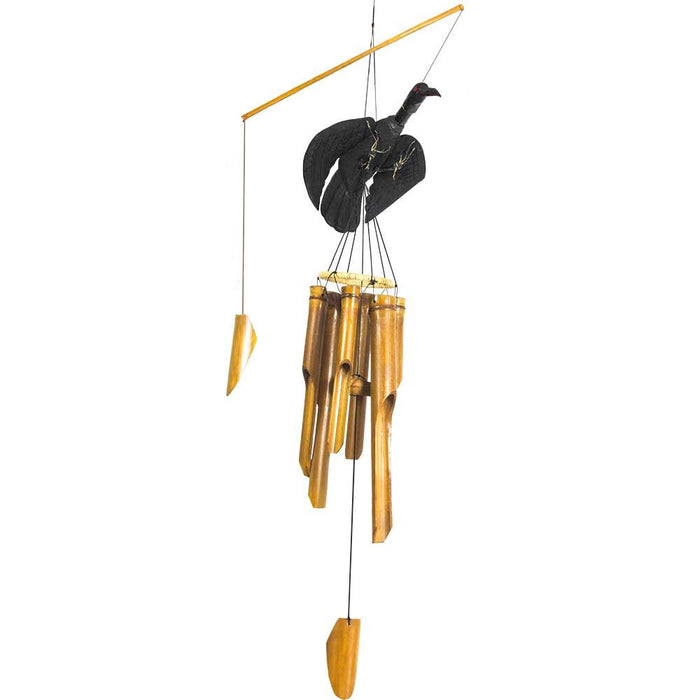 Animated Raven Bamboo Windchime