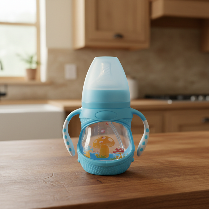 Baby Feeding Bottle - Rustic Kitchen Close-Up